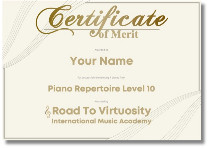 Road to Virtuosity Certificate of Merit artwork
