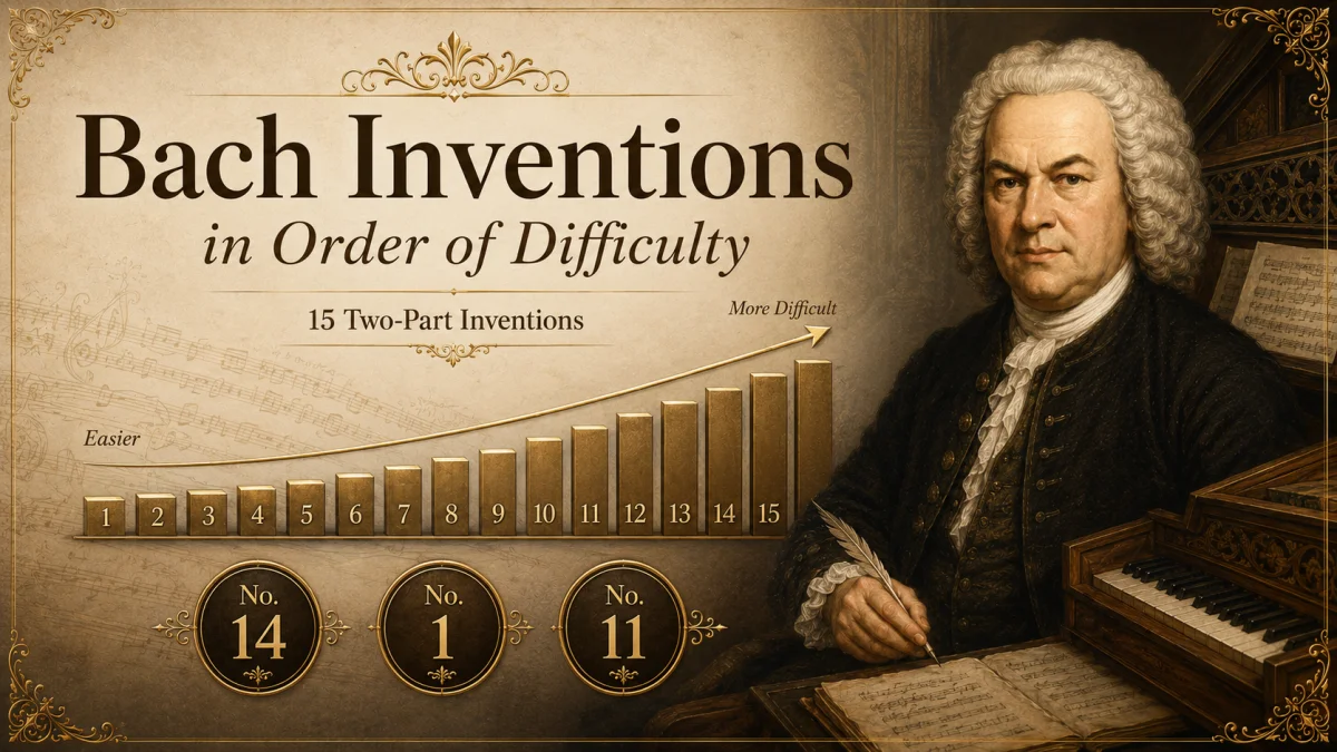Bach’s 15 Two-Part Inventions, BWV 772–786, in Order of Difficulty