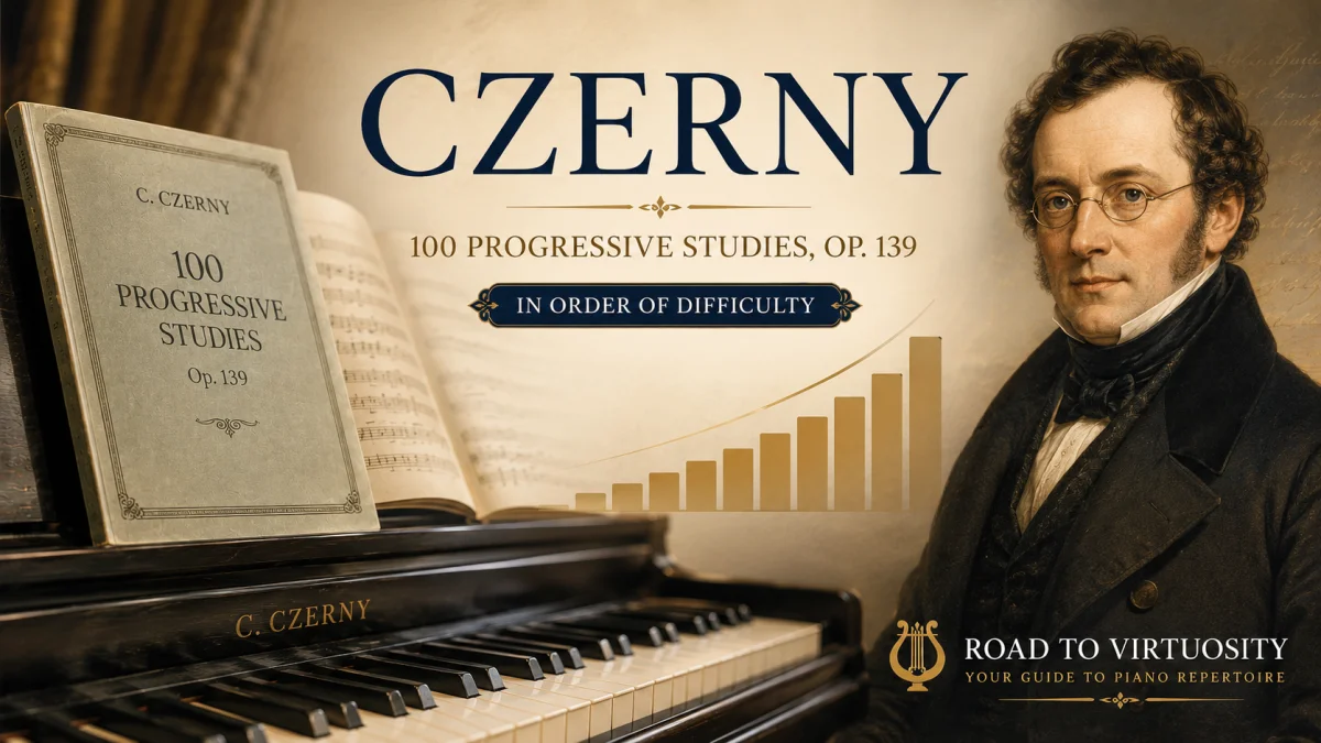 Czerny’s 100 Progressive Studies, Op. 139, in Order of Difficulty